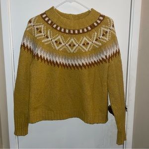 American Eagle Thick Yellow Fair Isle Nordic Sweater Women’s